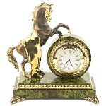 Часы настольные бронзовые с декором в виде коня Horse Stone Clock варинант исполнения - 3 | Loft Concept в Ульяновске