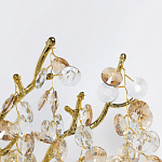 Бра золотого цвета с ветвями и прозрачными хрустальнымих подвесками Droplet Chandelier варинант исполнения - 3 | Loft Concept в Ульяновске