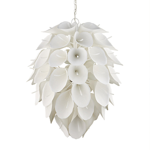 Люстра белая каплевидной формы из цветков лилии White Natural Lines