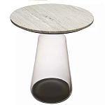 Кофейный столик с прозрачным основанием и столешницей с мраморным узором Transparent Base варинант исполнения - 1 | Loft Concept в Ульяновске