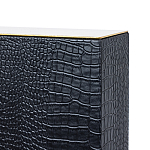 Настольная лампа с черным основанием из текстурированной кожи и белым абажуром Noir Allure  варинант исполнения - 3 | Loft Concept в Ульяновске