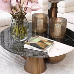 Дизайнерский журнальный стол с круглой столешницей на 3-х геометрических ножках Lehumod варинант исполнения - 2 | Loft Concept в Ульяновске