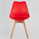 Стул с основой из пластика и мягким сиденьем Arvika Red варинант исполнения - 2 | Loft Concept в Ульяновске