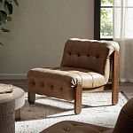 Кресло с деревянным каркасом и обивкой из кожи Medieval Furniture варинант исполнения - 2 | Loft Concept в Ульяновске