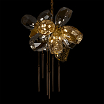 Люстра подвесная со стеклянными плафонами из дымчатого и золотистого с шестью вертикальными подвесками Gilded Mirage  варинант исполнения - 4 | Loft Concept в Ульяновске