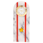 Часы погон МВД подарочные настольные из натурального камня Мрамор Military Clock варинант исполнения - 4 | Loft Concept в Ульяновске