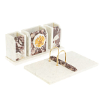 Настольный письменный набор из мрамора и креноида с гербом России Marble Accessory варинант исполнения - 2 | Loft Concept в Ульяновске
