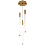 Подвесной светильник с 3-мя плафонами Cateline Brass Trio Tube Hanging Lamp варинант исполнения - 2 | Loft Concept в Ульяновске