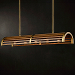 Люстра линейная полукруглой формы Wooden Horseshoe варинант исполнения - 7 | Loft Concept в Ульяновске