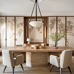 Обои с вышивкой ручной работы Deco Wisteria ﻿Midas colourway on Liso Pearl wool sateen варинант исполнения - 1 | Loft Concept в Ульяновске