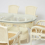 Комплект обеденный из ротанга Eloise grand white варинант исполнения - 2 | Loft Concept в Ульяновске