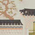 Обои ручная роспись The Art of Learning and Steps for the Flowers by Teo Yang Original colourway on Icefield India tea paper варинант исполнения - 2 | Loft Concept в Ульяновске