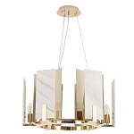 Люстра подвесная круглая с мраморными прямоугольными вставками и золотым основанием Диаметр 55 см Marble square Chandelier варинант исполнения - 2 | Loft Concept в Ульяновске