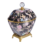 Шкатулка черного цвета с цветочной росписью Eden Garden варинант исполнения - 4 | Loft Concept в Ульяновске