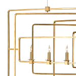 Люстра золотая из пересекающихся прямоугольных элементов Thin Intersecting Rectangles варинант исполнения - 1 | Loft Concept в Ульяновске