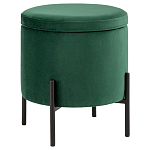 Зеленый пуф на черных ножках SANJAY варинант исполнения - 1 | Loft Concept в Ульяновске