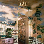 Обои ручная роспись Bamboo River Blossom Original colourway on Deep Rich Gold gilded paper with pearlescent antiquing варинант исполнения - 1 | Loft Concept в Ульяновске