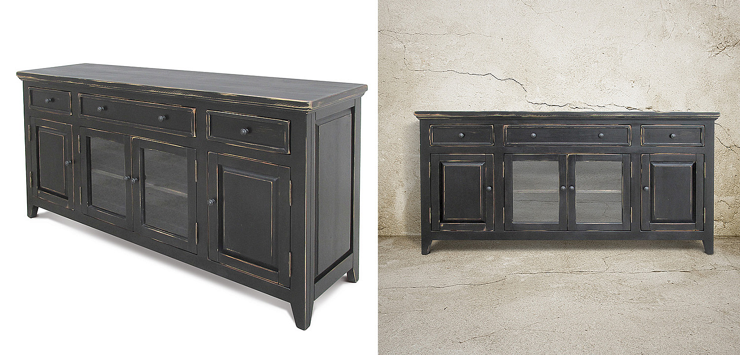 Комод длинный в стиле прованс Geronimo Provence HARMONIE Weathered Charcoal long Комод длинный в стиле прованс Geronimo Provence HARMONIE Weathered Charcoal long - Loft-Concept в Ульяновске