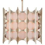 Люстра овальной формы с фактурным серебряным каркасом и тканевым абажуром Silver Honeycomb варинант исполнения - 2 | Loft Concept в Ульяновске