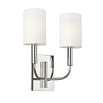 Бра с прямоугольным основанием и 2-мя белыми цилиндрическими льняными абажурами Feiss варинант исполнения - 1 | Loft Concept в Ульяновске