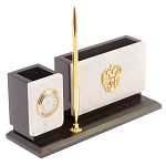 Настольный письменный набор из мрамора с часами и ручкой Marble Accessory варинант исполнения - 2 | Loft Concept в Ульяновске