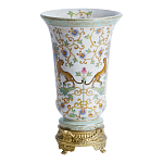 Ваза из фарфора на бронзовом основании Turquoise Blooming Garden варинант исполнения - 2 | Loft Concept в Ульяновске