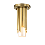 Потолочный светильник латунного цвета с цилиндрическим белым матовым плафоном Elstead Lighting варинант исполнения - 1 | Loft Concept в Ульяновске