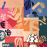 Обои ручная роспись в стиле Арт-деко Jazz Original colourway on painted silk with embroidery варинант исполнения - 2 | Loft Concept в Ульяновске