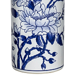 Ваза цилиндрической формы с крышкой и синим цветочным узором на белом фоне Blue & White Ornament варинант исполнения - 2 | Loft Concept в Ульяновске