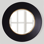 Чёрное настенное зеркало с золотым кантом Porunalia варинант исполнения - 2 | Loft Concept в Ульяновске