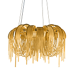 Люстра подвесная круглая с изогнутыми металлическими дугами и ниспадающими цепочками 65 см Atlantis Chain варинант исполнения - 1 | Loft Concept в Ульяновске