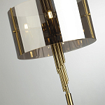 Торшер с круглым плафоном на высокой бронзовой ножке с вертикальным декором из металлических трубок Sohne варинант исполнения - 4 | Loft Concept в Ульяновске