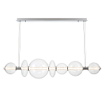 Подвесной светильник линейный с прозрачными стеклянными шарами разного диаметра Eurofase варинант исполнения - 3 | Loft Concept в Ульяновске