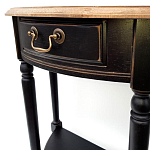 Консоль полукруглая из массива березы с ящиком и полкой в стиле прованс Vintage варинант исполнения - 3 | Loft Concept в Ульяновске