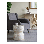 Приставной столик с мозаичным рисунком из раковин устриц Bone Inlay варинант исполнения - 8 | Loft Concept в Ульяновске