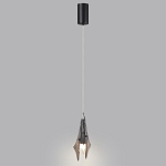 Подвесной светильник с черной металлической основой и рельефным плафоном Glass Pod варинант исполнения - 5 | Loft Concept в Ульяновске