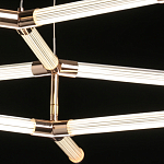 Люстра с геометрической конструкцией из вытянутых цилиндрических плафонов Hex Scaffold  варинант исполнения - 6 | Loft Concept в Ульяновске