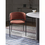 Стул полукруглый мягкий с буклированной обивкой Chair with Boucle Upholstery варинант исполнения - 3 | Loft Concept в Ульяновске