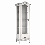 Витрина белая однодверная из массива бука с 4-мя полками и ящиком White Provence варинант исполнения - 2 | Loft Concept в Ульяновске