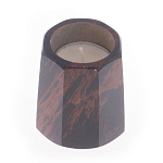 Подсвечник из натурального камня обсидиан со свечой Stone Candlestick варинант исполнения - 2 | Loft Concept в Ульяновске