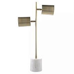 Настольная лампа золотистая на белом мраморном основании Streams of Light варинант исполнения - 2 | Loft Concept в Ульяновске