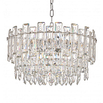 Круглая люстра с хрустальными подвесками на серебряном каркасе Gorgeous Crystal Light варинант исполнения - 3 | Loft Concept в Ульяновске