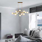 Люстра подвесная с белыми лампами в форме шара Flute варинант исполнения - 1 | Loft Concept в Ульяновске