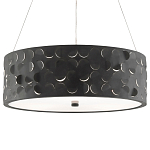 Люстра в форме цилиндра с чёрным фактурным абажуром Round Necklines варинант исполнения - 2 | Loft Concept в Ульяновске
