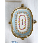 Чаша с цветочным орнаментом на бронзовых ножках Eden Garden варинант исполнения - 5 | Loft Concept в Ульяновске