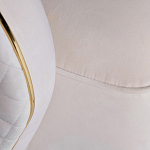 Кресло велюровое оттенка слоновой кости с простроченной спинкой Perfect Comfort варинант исполнения - 3 | Loft Concept в Ульяновске