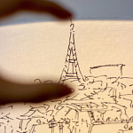 Настольная лампа с принтом на белом тканевом абажуре Roof Garden Lamp варинант исполнения - 3 | Loft Concept в Ульяновске