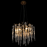 Люстра подвесная круглая в виде ветвей деревьев бронзового цвета с прозрачными подвесками-каплями Droplet Chandelier варинант исполнения - 2 | Loft Concept в Ульяновске