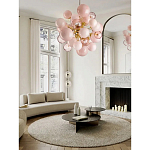 Люстра розовые шары на золотом каркасе Pink Light Bubbles варинант исполнения - 4 | Loft Concept в Ульяновске