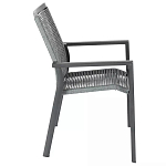 Стул темно-серый с высокой плетеной спинкой и сиденьем Braided Strength варинант исполнения - 2 | Loft Concept в Ульяновске